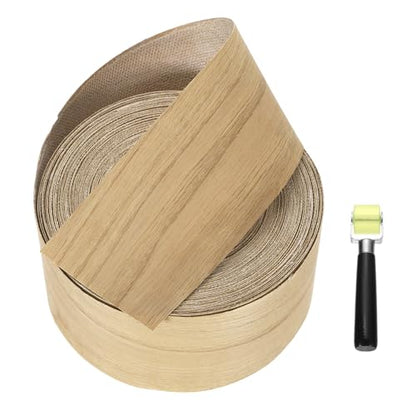 uxcell 3" x 49 ft Wood Edge Banding Pre-Glued Iron On Strip White Oak - color: White Oak, size: 3" x 49 ft