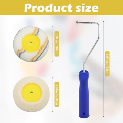 Corner Edger Paint Roller Kit Including 4 Pcs Drywall Corner Tool 4 Inch Paint Roller, Paints Edger Corner-Paint-Roller Tool for Home Office Wall Painting Decoration