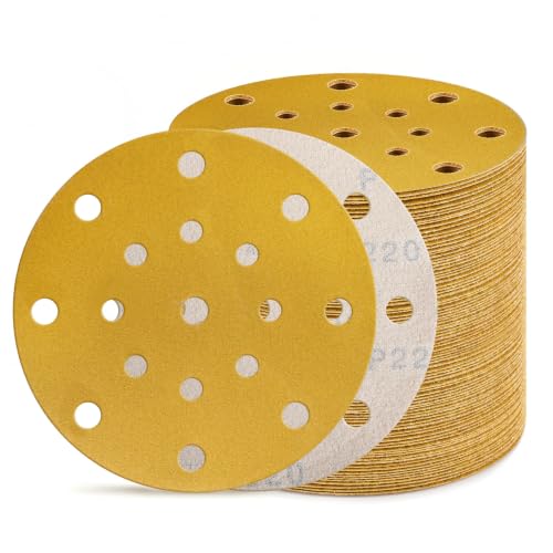 80Pcs 6 Inch Sanding Discs 220 Grit, Hook and Loop Orbital Sandpaper - style: 220Grit-50Pcs
