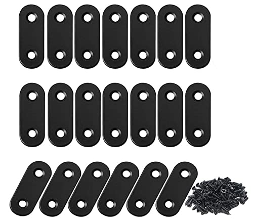 Flat Straight Brace,20Pcs Metal Brackets with 40Pcs Screws - size: 20Pcs-Straight 16mm*36mm/0.63” *1.42”