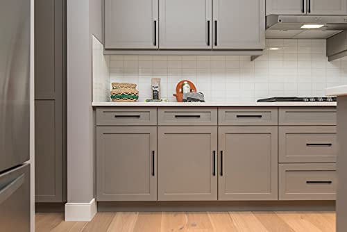 Ravinte Matte Black Cabinet Handles Solid Cabinet Pulls, 5 Inch CC, 5 Pack - color: Black, size: Flat Black 5" Hole Center