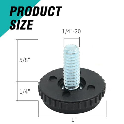 1/4-20 Stainless Steel Adjustable Furniture Levelers Screw in Threaded Leveling Feet for Furniture Glide Leveling for Table Chair Cabinet Legs (16) - color: 16