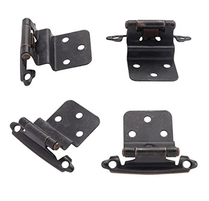 DecoBasics 3/8" Inset Cabinet Hinges Bronze (5 Pair -10 Pcs) Oil Rubbed Bronze Offset Self Closing Cabinet Hinges for Kitchen Cabinets w/Bumpers & Upgraded Screws - color: Oil Rubbed Bronze, size: 10 Pack