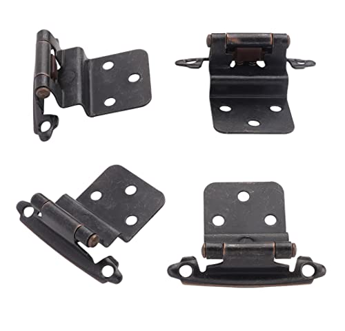 DecoBasics 3/8" Inset Cabinet Hinges Bronze (10 Pair -20 Pcs) Oil Rubbed Bronze Offset Self Closing Cabinet Hinges for Kitchen Cabinets w/Bumpers & Upgraded Screws - color: Oil Rubbed Bronze, size: 20 Pack