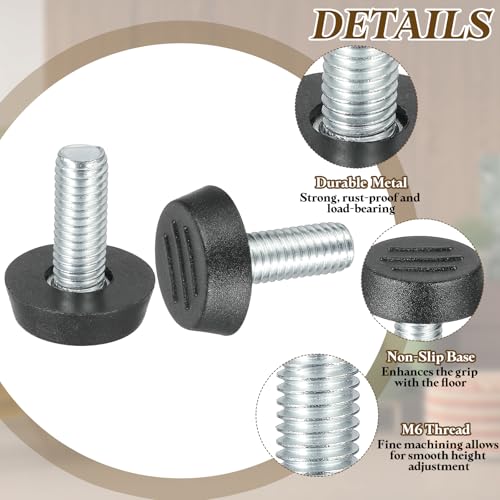 PATIKIL 20 Pcs M8 x 20mm Thread Adjustable Furniture Levelers, Furniture Feet Levelers Screw on Steel Screw in Threaded Leveling Feet Glides for Table Chair Cabinet Patio Legs - size: M8 x 20mm