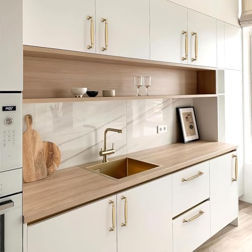 10 Pack Champagne Bronze Cabinet Pulls 5 Inch(128mm) Kitchen Cabinet Handles Cabinet Hardware for Drawer Pulls - color: Champagne Bronze, size: 5" Hole Center