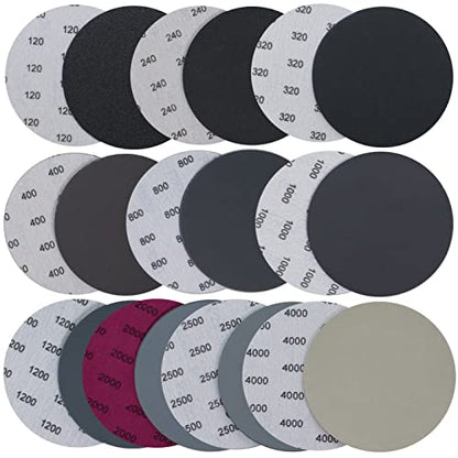 30PCS 5 inch No Hole #120-#4000 Wet Dry Sanding Discs 120 240 320 400 800 1000 1200 2000 2500 4000 Grit Sandpaper Compatible for Random Orbital Sanders (#120-#4000 10Kind Grit Each 3PCS) - style: #120-#4000 10Kind Grit Each 3PCS