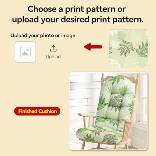 Custom Printed Rocking Chair Cushion, Personalized With Your Image - color: Custom Printing