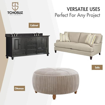 5 inch Solid Wood Furniture Bun Legs, with M8 Bolts 4PCS Glaze