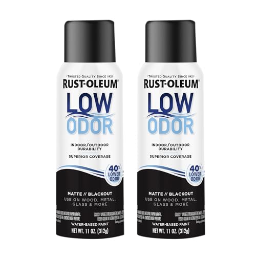 Rust-Oleum Low Odor Premium Spray Paint, Matte Blackout - color: Blackout, size: 11 Ounce (Pack of 2)