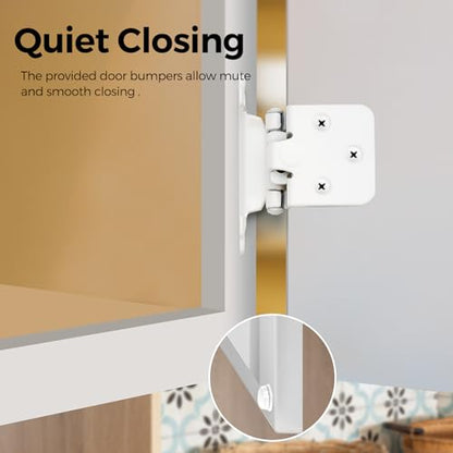 50 Pack 25 Pair White Cabinet Hinges, 1/2" Overlay Semi-Concealed Hinges - color: White, size: 1/2" Overlay