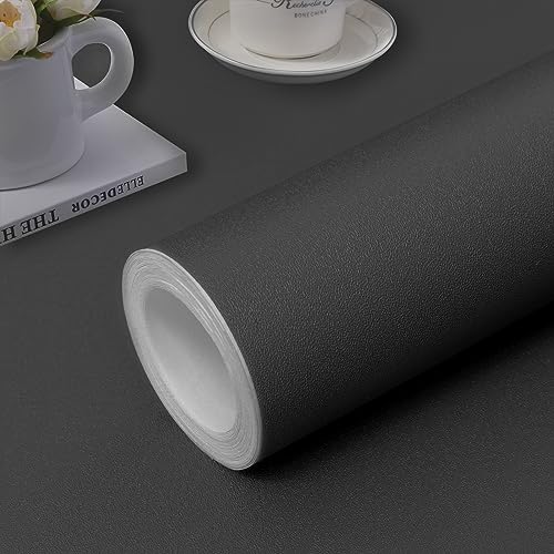 practicalWs 15.7"x 984.2" Grey Wallpaper Self Adhesive Peel and Stick - color: Dark Gray, size: 15.7" x 984.2"