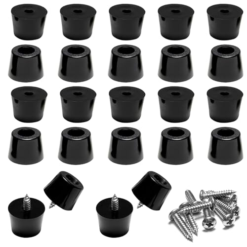 20 Pcs Rubber Feet for Cutting Board with Stainless Screws - size: 7/8" W X 5/8" H
