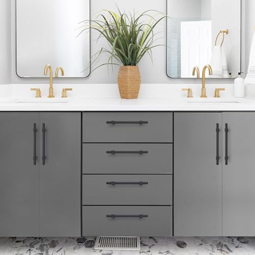 15 Pack Black Cabinet Handles, 5" Hole Center Kitchen Drawer Pulls - color: Black, size: 5 Inch Hole Center