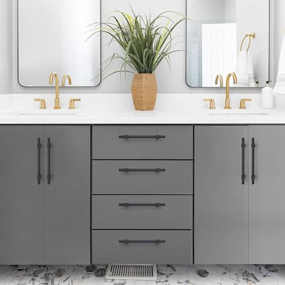 15 Pack Black Cabinet Handles, 5" Hole Center Kitchen Drawer Pulls - color: Black, size: 5 Inch Hole Center