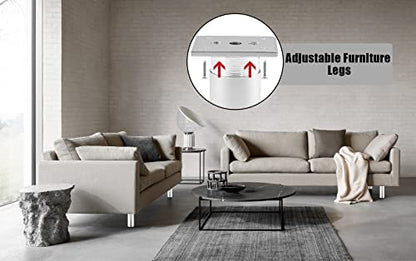 4-Pcs Adjustable Aluminum Alloy Furniture Legs 7.87" Height Silver - color: Silver, size: 7.87 Inch