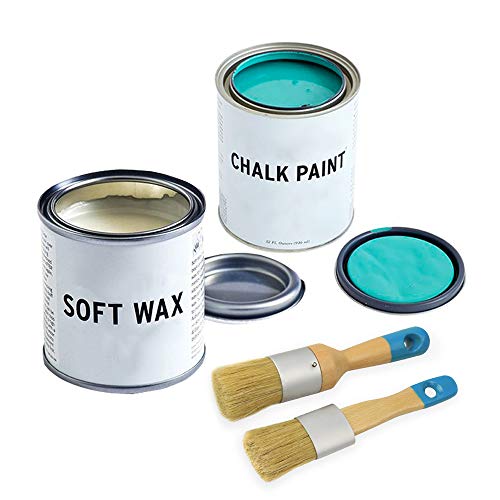 MAXMAN Chalk Paint Brush 2Pcs, Small Wax &Stencil Brushes, Natural Bristles - size: 2PCS-Small