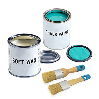 MAXMAN Chalk Paint Brush 2Pcs, Small Wax &Stencil Brushes, Natural Bristles - size: 2PCS-Small