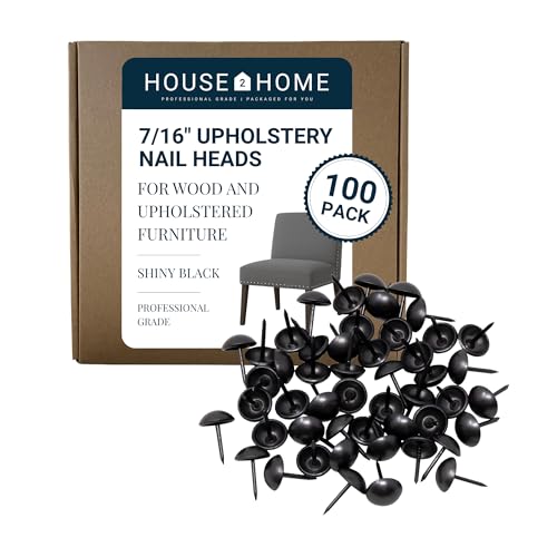 House2Home Upholstery Tacks Nailhead Trim Shiny Black 7/16" 100pc - color: Shiny Black, size: 100 Pack