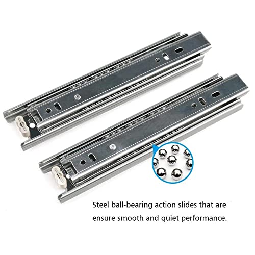 Drawer Slides 6 Inch Ball Bearing Full Extension 3 Section Slide Track Mounting Drawer Runners Slider for Cabinet Home Furniture, 2 Pack(Sliver 6 Inch - size: 6 Inch