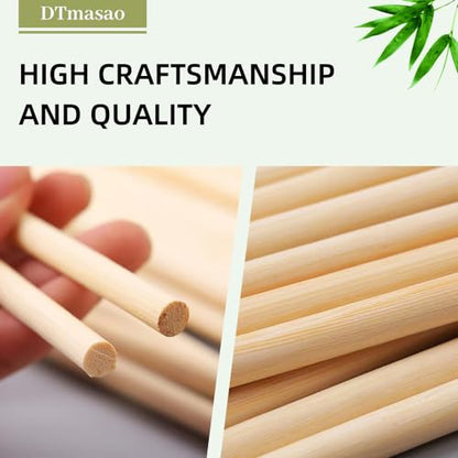 Dtmasao 1/2 x 6 Inch 10 PCS Dowel Rods Wood Sticks Wooden Dowel Rods - Unfinished Bamboo Sticks - for Crafts and DIYers - size: 1/2 x 6 Inch