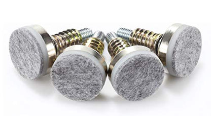 Leveling Feet 4PK with 3/8"-16 Thread Inserts and Felt Pads - size: D35mm Silver