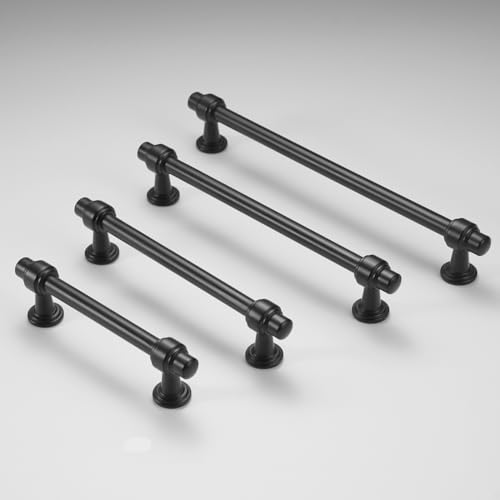 10 Pack 12-3/5 Inch(320mm) Kitchen Cabinet Handles Matte Black Cabinet Pulls Zinc Alloy Drawer Pulls Solid Kitchen Hardware - color: Matte Black, size: 12-3/5'' Hole Center(320mm)