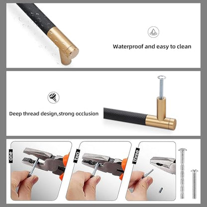 20 Pack Matte Black and Champagne Bronze Cabinet Pulls knurled 10 Inch Hole Centers Kitchen Cabinet Handles Drawer Pulls Cabinet Hardware - color: Black and Champagne, size: 10 in Hole Center