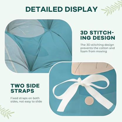 Hanging Egg Chair Cushion 47x35x7 Inches Waterproof Blue Butterfly - color: Blue Butterfly