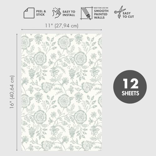 Peel and Stick Wallpaper Sheets, Simple Life, 12-Pack - style: Simple Life