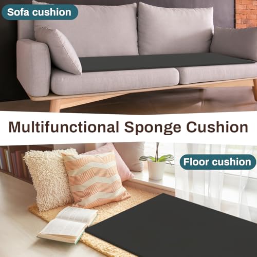 Frienda 1 Pack 118" x 60" x 0.2" Upholstery High Density Craft Foam, Black - color: Black, size: 118" X 60" X 0.2"