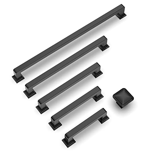 9BUILD 10 Pack 8.8 Inch Matte Black Cabinet Handles,Kitchen Hardware - color: Matte Black, size: 8.8"/224MM Hole Center