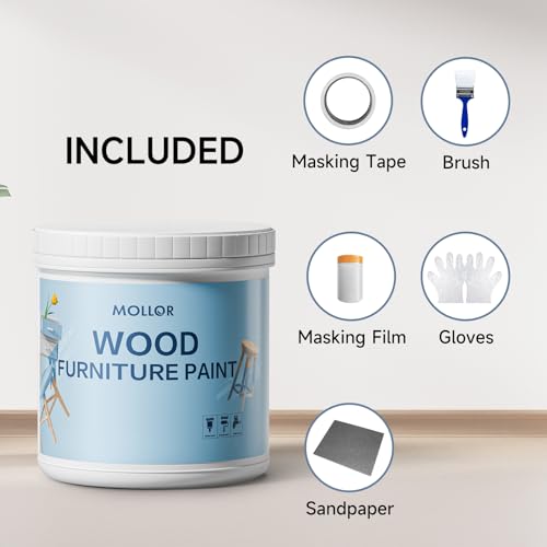 Glacier Gray Paint for Wood - 16 Oz Wood Furniture Paint - color: Glacier Gray
