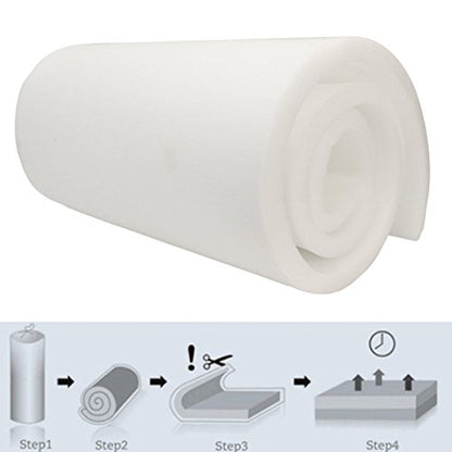 AK Trading CO. Upholstery Foam Cushion, High Density Polyurethane Foam Sheet - Made in USA - 3" H x 24" W x 72" L,White - size: 3x24x72