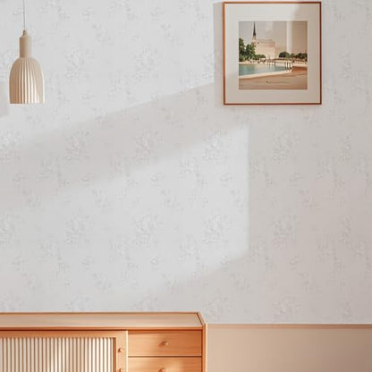 White Wallpaper Peel and Stick Embossed Floral Contact Paper 17.3 x 118.1in - color: White, size: 17.3" x 118.1"