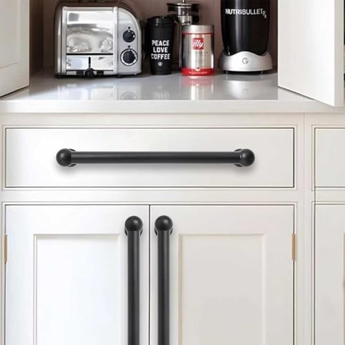 2 Pack Heavy Duty Solid Cabinet Pulls - Elegant Matte Black Handle for Drawers and Cabinets, 3-1/2 Inch Hole Center, Modern Kitchen & Bathroom Hardware. - color: Black, size: 3-1/2 Inch hole center