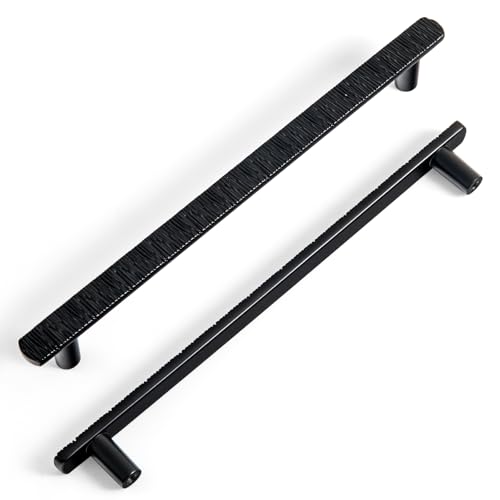 Goo-Ki 7-1/2 Inch（192mm Hole Centers Luxurious & Sturdy Zinc Alloy Cabinet Handls,Matt Black Cabinet Pulls for Kitchen,Drawer,Cupboard & Wardrobe,6 Pack - color: Matte Black, size: 7.6 inch (192 mm) Hole Centers, style: Pulls With No Backplate