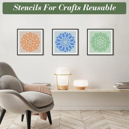 Mandala Stencils for Crafts Reusable 25Pcs Stencils(5.8X5.8 Inch) - color: Mandala 4