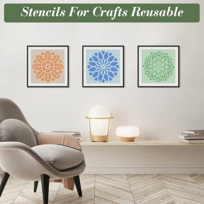 Mandala Stencils for Crafts Reusable 25Pcs Stencils(5.8X5.8 Inch) - color: Mandala 4