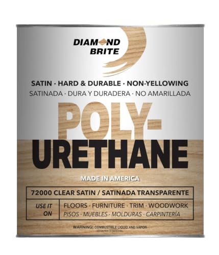 Diamond Brite Interior Polyurethane, Clear Satin, 1 Quart, 72000-2 - color: Satin, size: 1 Quarts (Pack of 1)