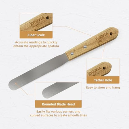 9-Piece Professional Caulking Spatula Set with Wooden Handle - color: 9PCS