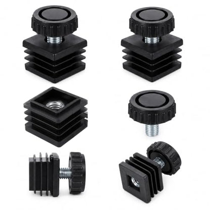 8Pcs Square Insert Kit, Adjustable Leveling Feet Square Insert Kit