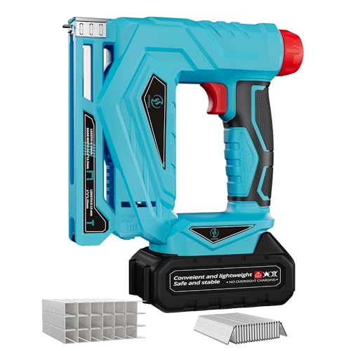 Battery-Powered 3-in-1 Brushless Nailer and Stapler - color: Blue-10