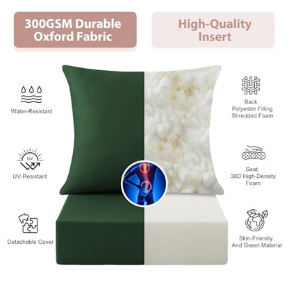 Outdoor Deep Seat Cushion Set, 24x24 Inch, Forest Green, Set of 1 - color: Forest Green