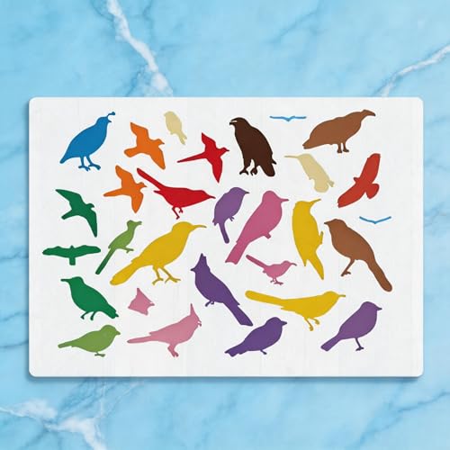 TIAMECH A4 Reusable Flock of Birds Stencil for Painting - style: Flock of Birds