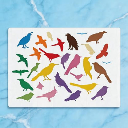 TIAMECH A4 Reusable Flock of Birds Stencil for Painting - style: Flock of Birds