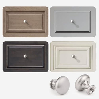 12 Pack Brushed Nickel Cabinet Knobs,1-3/16 Inch(29.5mm) Solid Drawer Knobs Kitchen Cabinet Pulls,Round Dresser Knobs, Modern Drawer Pulls for Dresser Drawers - color: Brushed Nickel