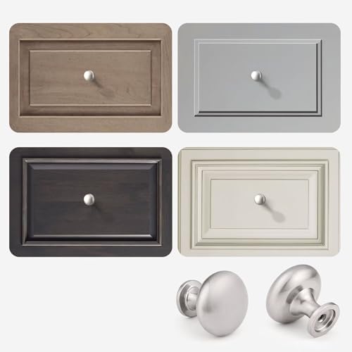 15 Pack Kitchen Cabinet Knobs, 1-3/16 Inch(29.5mm) Drawer Knobs Dresser Knobs,Satin Nickel Knobs Solid Drawer Pulls,Kitchen Cabinet Pulls for Dresser Drawers - color: Brushed Nickel
