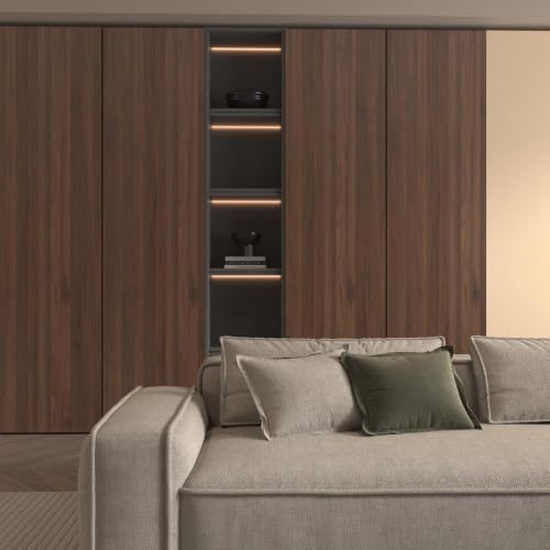 BOMENG Walnut Contact Paper Vinyl Wrap Wood Grain Peel and Stick Wallpaper - color: Dark Brown, size: 31.5" x 79"