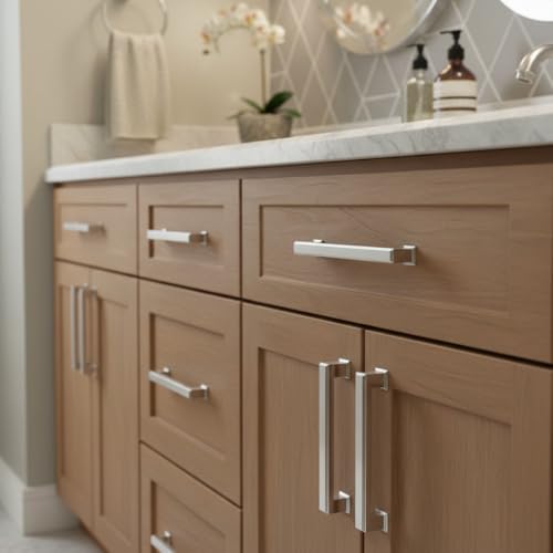 Alzassbg 5" Polished Chrome Cabinet Pulls and Handles 10 Pack, AL3071CP - color: Polished Chrome, size: 5" Hole Center